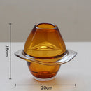 Amber Glass Vase Hydroponics Plant Pot | Axyaa Brand Room Aesthetic Floral Decor