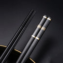 Axyaa Metal Chopsticks Set of 5 Pairs Reusable Korean Sushi Sticks Alloy Tableware