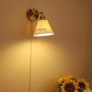 Axyaa Ceramic Wall Sconce Lamp with Pull Switch - Vintage Brass Wall Light
