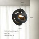 Axyaa Resin Pendant Lamp: Wabi-Sabi Design, LED Indoor Hanging Light for Home Decor.
