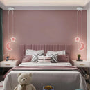 Axyaa Kids Star Cloud Moon Pendant Lamp with Remote Control Dimming