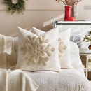 Axyaa Christmas Snowflake Circle Embroidered Pillowcase - Boho Decor Home Cushion Cover