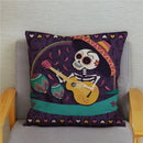 Colorful Day of the Dead Skull Pillows Pattern Cushion Cover by Axyaa for Sofa Bedroom Car
