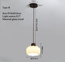 Axyaa Retro Glass Pendant Chandelier: Elegant LED Hanging Light for Home Dining Hall Bedroom