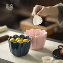 Axya Handmade Ceramic Tea Cup and Fruit Plate Set for Tea Ceremony