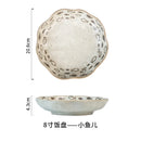Axyaa Coarse Tao Pan Pasta Plate Set, Colorful Ceramic Tableware