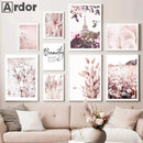 Pink Peony Shell Car Paris Tower Wall Art Canvas Painting by Axyaa - Nordic Style