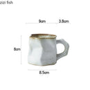 Axya Retro Ceramic Drinkware Cups with Spoons - Handheld Mugs for Coffee, Tea, Milk