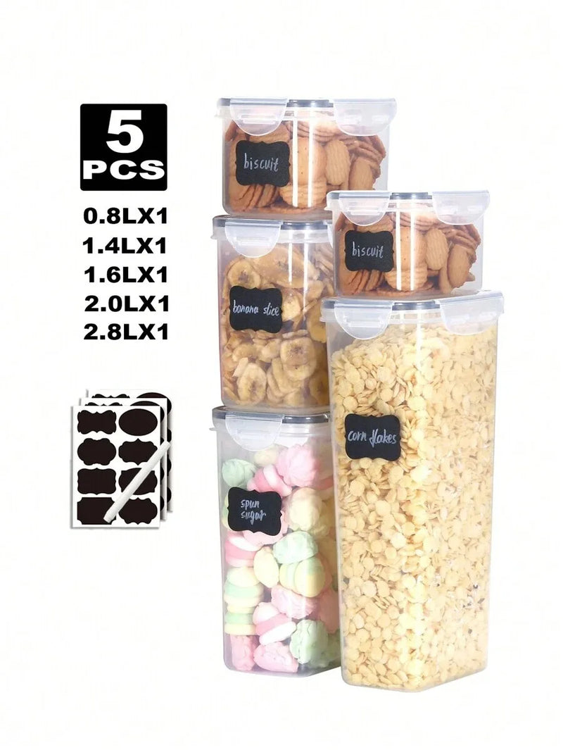 Axyaa Food Storage Jars Set with Labels & Marker