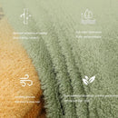 Axyaa Luxury Embroidered Bamboo Bath Towel Set - Green/Coffee/Cream - Personalized