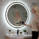 Axyaa 800mm Round LED Bathroom Mirror Front+Backlit Bluetooth Colour Dimmable Anti-fog