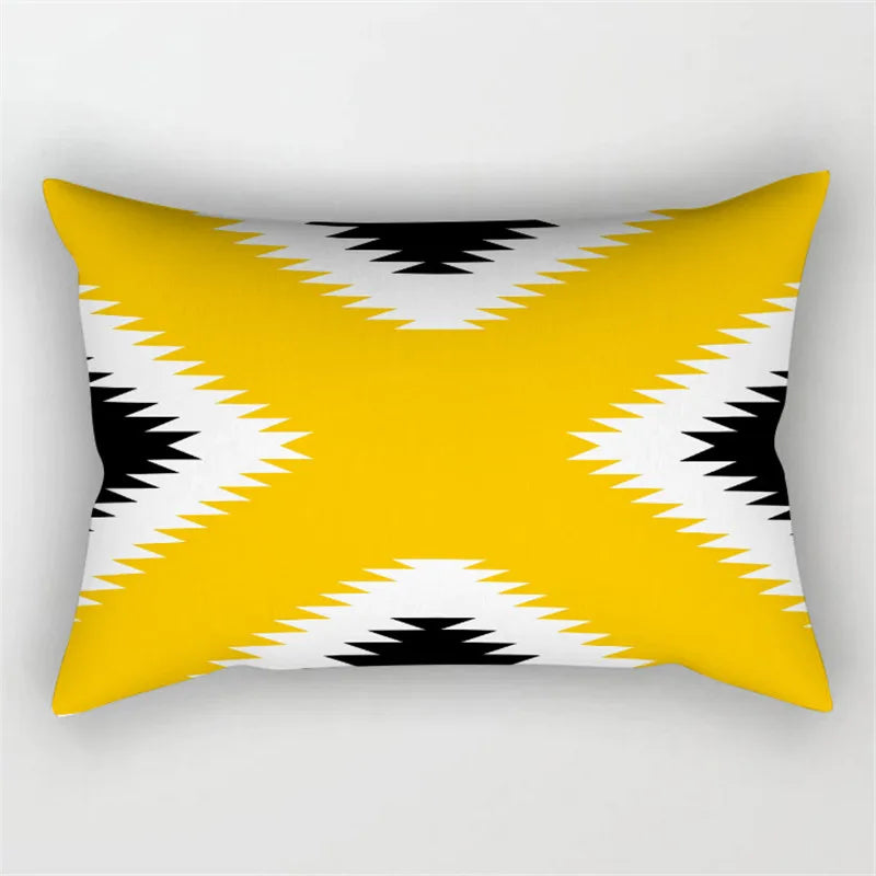 Yellow Geometric Cushion 30x50 Pillowcase for Living Room Sofa and Bed - Axyaa Home