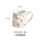 Axyaa European Ceramic Love Mug White Tea Cup Breakfast Milk Afternoon Camellia Flower