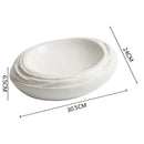 Axyaa White Wavy Texture Ceramic Soup Plate Set for Hotel Dining Experience