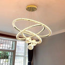 Axyaa Crystal LED Pendant Lamp with Remote Control, Dimmable Chandelier for Home Decor