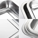 Axya Stainless Steel Serving Plate Set for Steamed Fish and Barbecue - Square Plates