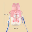Axyaa Kids Straw Cup with Shoulder Strap - Leakproof & Portable - Cartoon Design