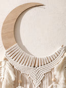 Handwoven Tassel Tapestry with Leaf Motif for Boho Chic Home Decor by Axyaa