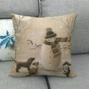 Axyaa Printed Linen Pillowcase Cushion Cover for Home Decor