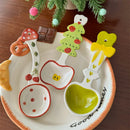 Axyaa Ceramic Christmas Tree Spoon Set
