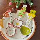 Axyaa Ceramic Christmas Tree Dessert Spoon Cute Korean Ramen Ice Cream Kitchen Accessories