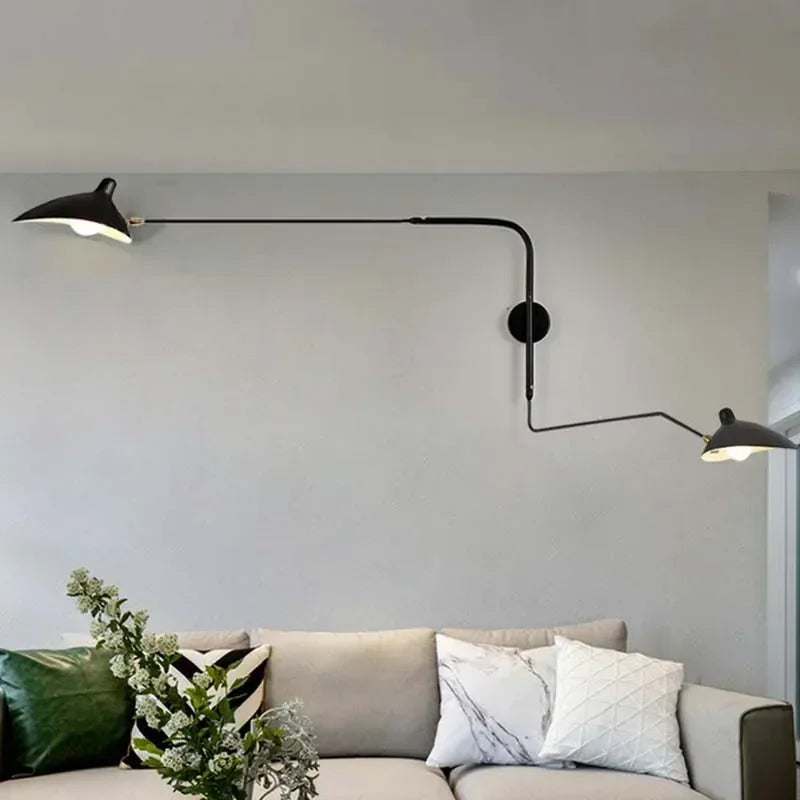 Axyaa Nordic LED Wall Light with Adjustable Long Arm for Living Room & Bedroom