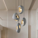 Axyaa Nordic Villa Resin Pendant Chandelier - Wabi-sabi Style Irregular E27 Staircase Lamp