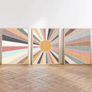 Boho Sun Wall Art Print Canvas Painting Mid Century Retro Poster Axyaa Decor
