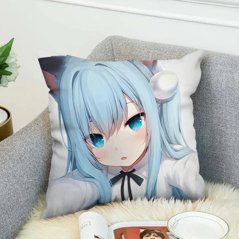 Axyaa Shizuku Anime Pillow Covers 45*45 Cushion Cover for Fall Decor
