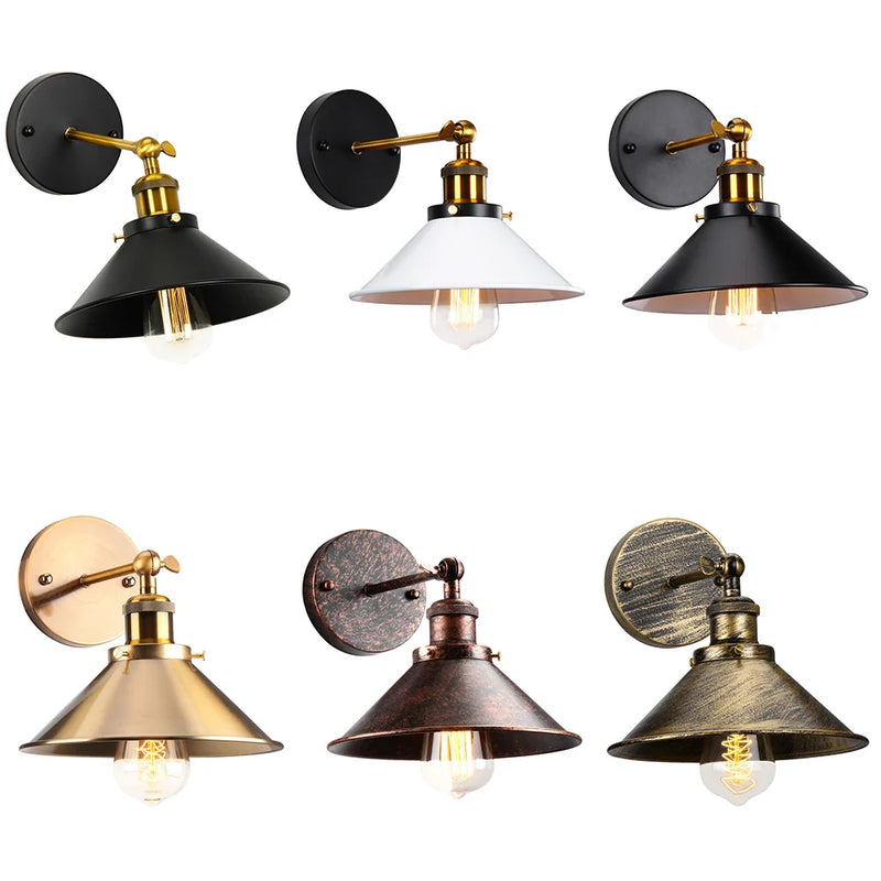 Axyaa Rotable Angle Vintage Wall Lamp Rust Retro Industrial Light