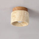 Axyaa Yellow Travertine Ceiling Light: Japanese Wabi-sabi Style for Elegant Decoration