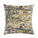Axyaa Pine Flower Linen Pillow Cover - 45x45cm