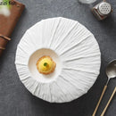 Axyaa Relief Texture Ceramic Plate Creative Insulation Sushi Dessert Serving Plate