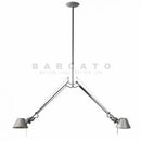 Axyaa Silver Double Head Swing Arm Pendant Light for Office Hotel Living Room