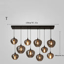 Axyaa Grey Glass Pendant Light for Dining and Bar, Industrial Chandelier