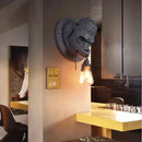Axyaa Nordic Gorilla Wall Lamp: Artistic Animal Shaped Lighting Fixture for Home and Business