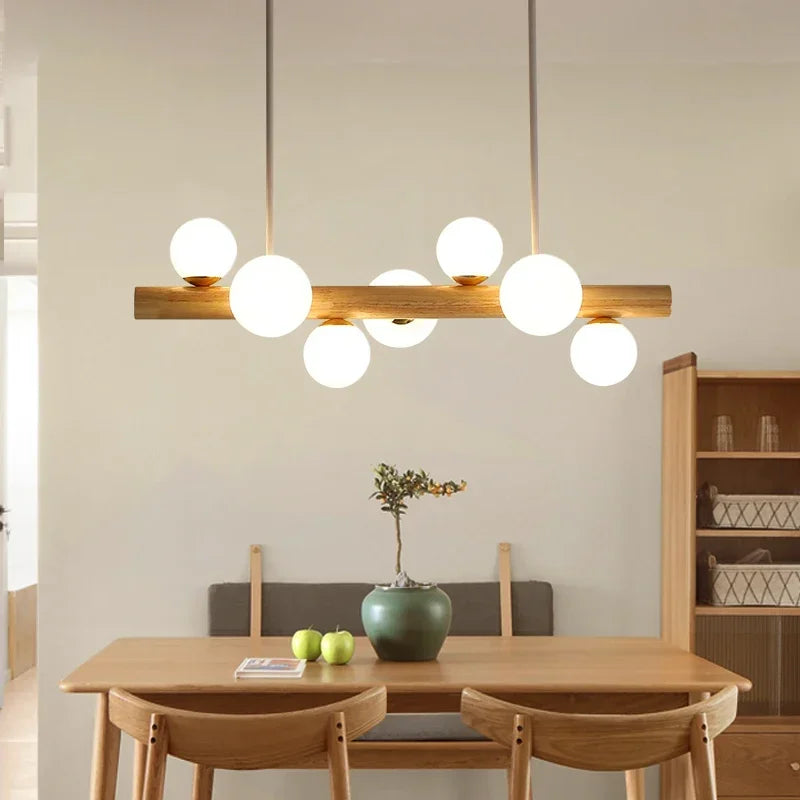 Axyaa Wood Pendant Chandelier LED Ceiling Lighting Fixture