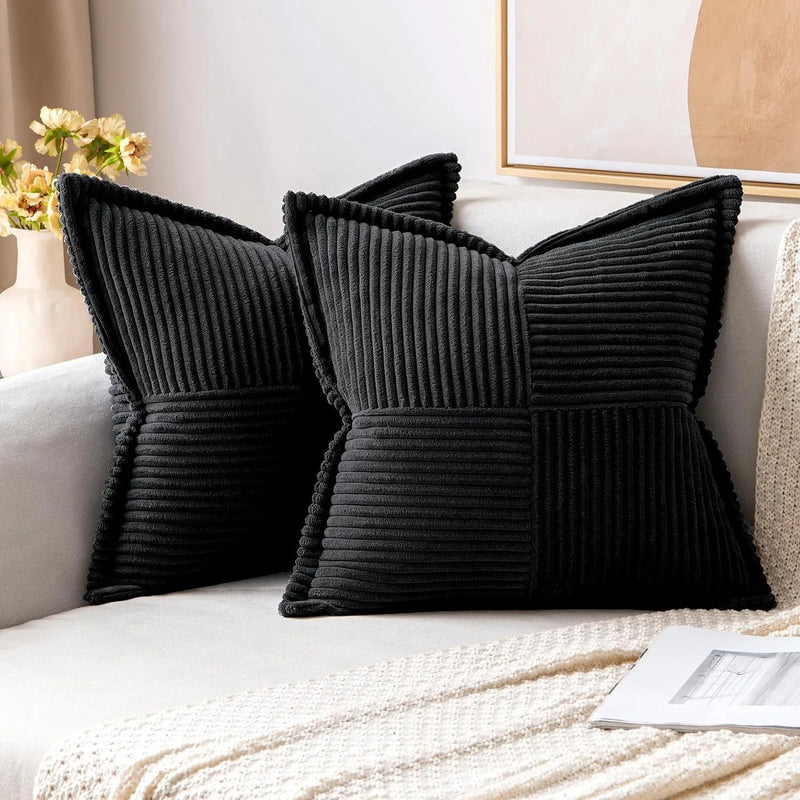 Luxury Cream White Corduroy Cushion Cover 45x45 - Axyaa Signature Collection