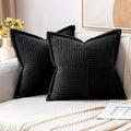 Axyaa Geometric Corduroy Pillowcase Yellow White Patchwork Splicing Home Decor