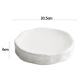 Axyaa Stone Patterned Ceramic Double Layer Dessert Steak Plate - Set of 2