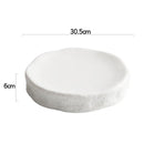 Axyaa Stone Patterned Ceramic Double Layer Dessert Steak Plate - Set of 2