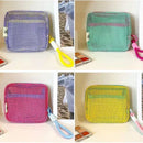 Axyaa Square Mesh Cosmetic Bag with Zipper: Portable, Multi-purpose Makeup Storage Case