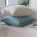 Axyaa Blue Cotton Tassel Pillow Cover for Sofa Living Room