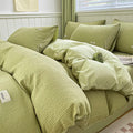 Axyaa Waffle Jacquard Cotton Queen Bedding Set with Sheets, Quilt Cover & Pillowcases