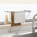 Axyaa Stainless Steel Rag Rack with Cup Storage - Foldable, Multifunctional
