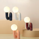 Axyaa Minimalist Glass Geometry LED Table Lamp for Bedroom and Living Room