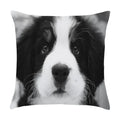 Axyaa Cute Pet Puppies Black and White Art Peach Skin Pillowcase