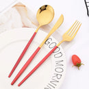 Axyaa Mint Gold Cutlery Set Stainless Steel Silverware Kitchen Tableware