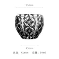 Axyaa Edo Kiriko Sake Set: Carved Glass Cup and Decanter, Luxury Sakeware