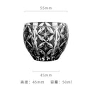 Axyaa Edo Kiriko Sake Set: Carved Glass Cup and Decanter, Luxury Sakeware